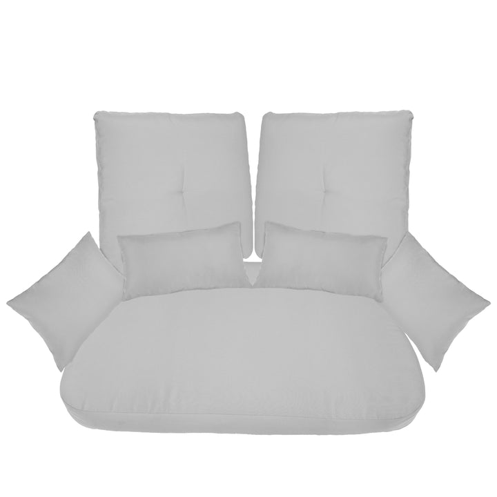 Sunnydaze Double Egg Chair Glider Cushion Set with Throw Pillows - Gray Image 1