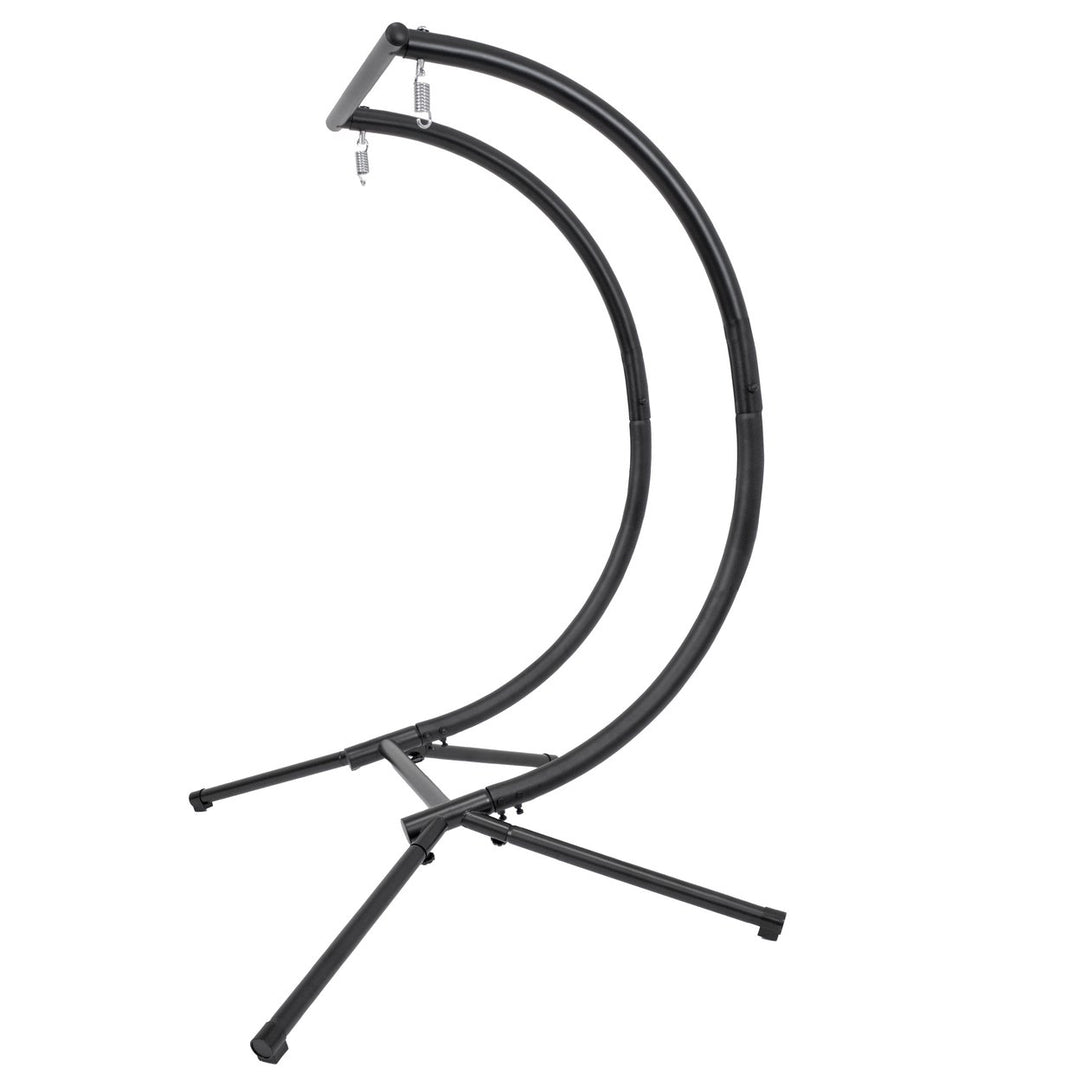 Sunnydaze Andrei Steel Double Egg Chair Stand - Black Image 11