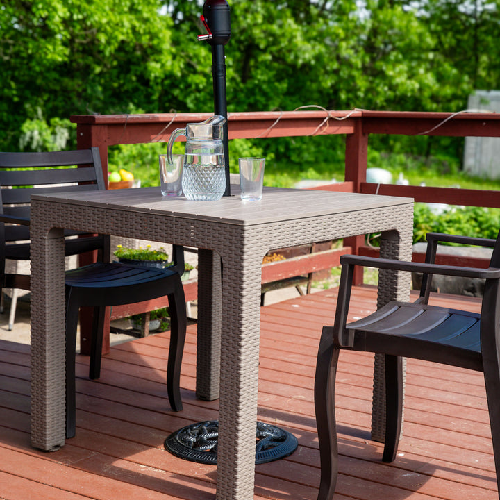 Sunnydaze Square Polypropylene Outdoor Dining Table - Champagne - 29.5 in Image 3