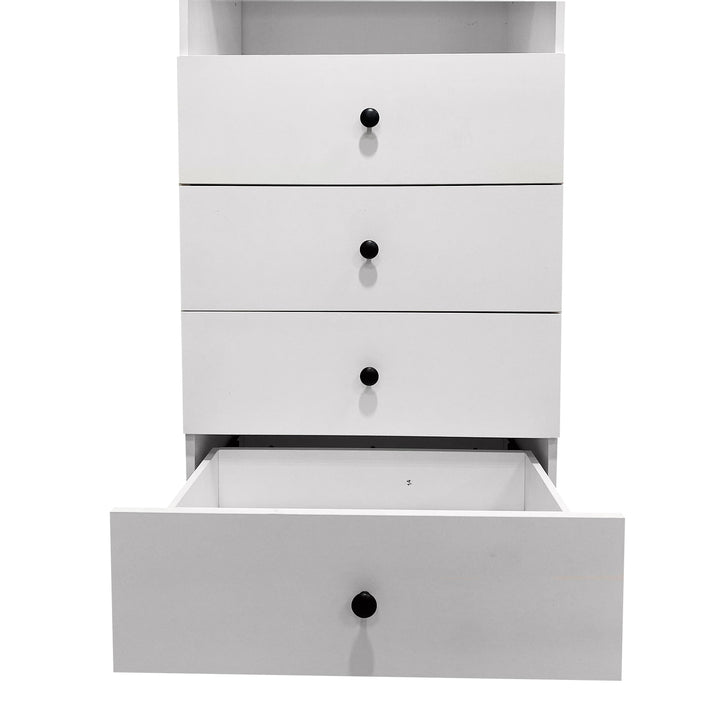 Livelylodge Modular Closet Storage System: Wall-Mounted Cabinet with 3 Hanging Rods and 4 Drawers Ideal for Bedroom Image 6