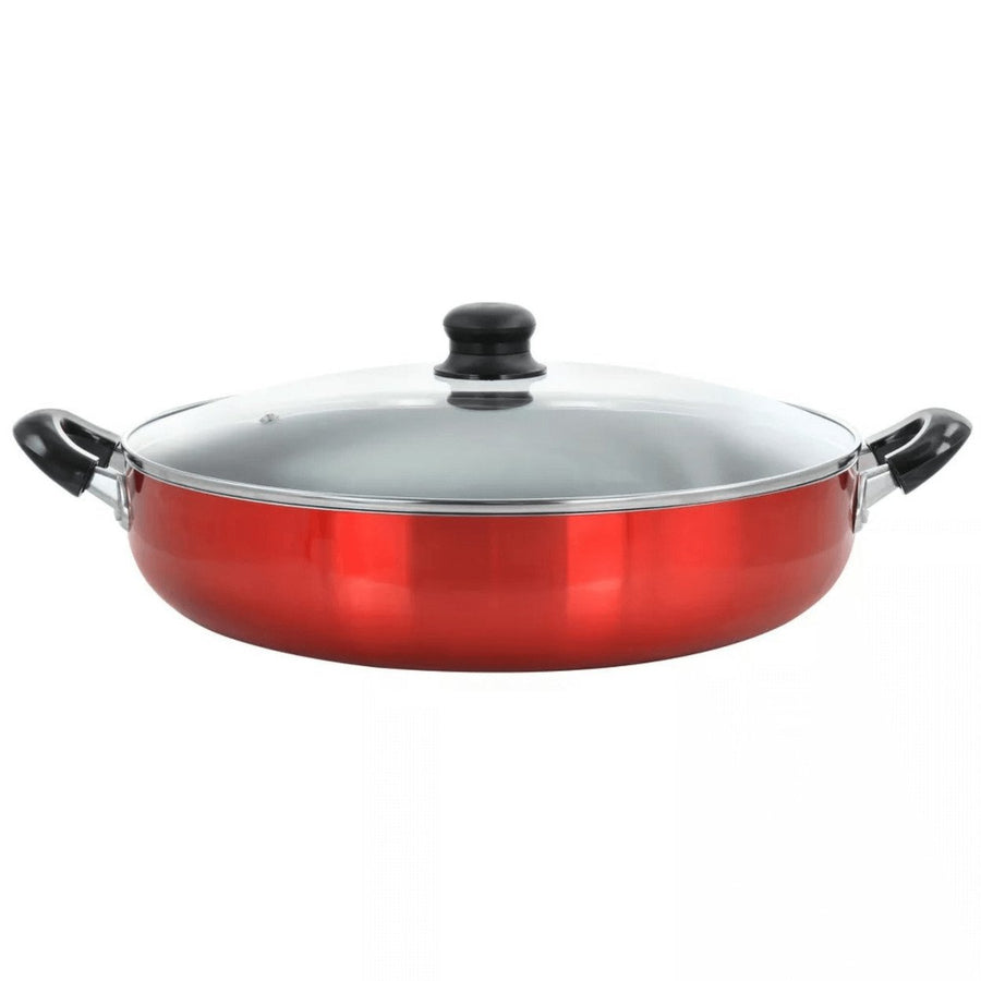 Better Chef 16 Inch Aluminum Non-Stick Deep Fryer Red Model DF1602R Glass Lid Image 1