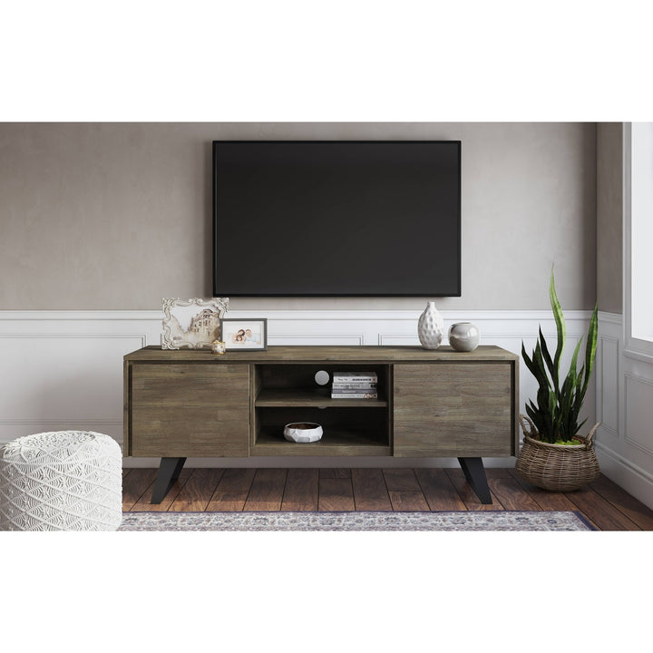 Lowry Acacia TV Media Stand 63 inch Urban Industrial with Cable Management Image 6