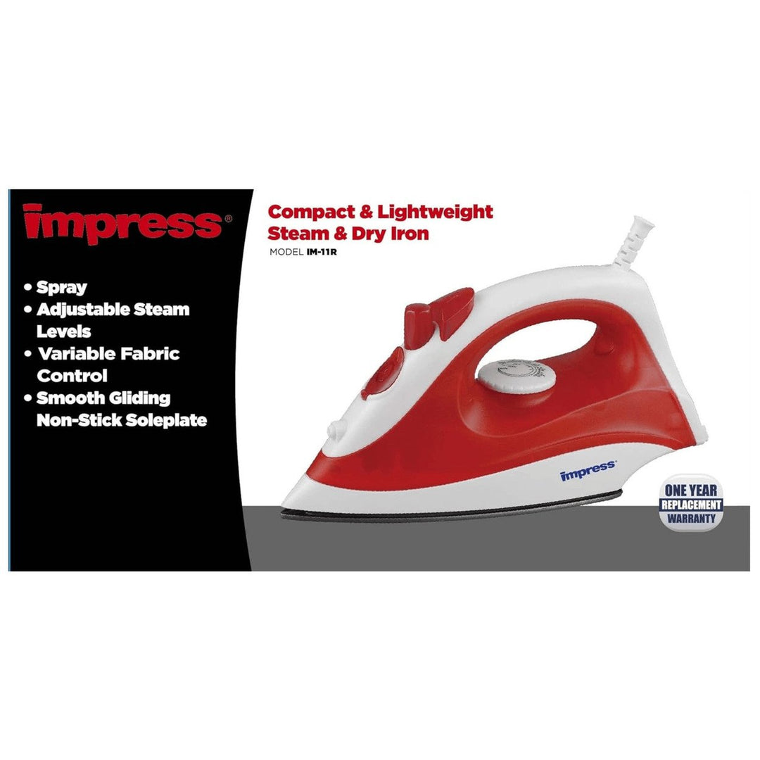 Impress Compact Non-Stick Steam and Dry Iron Model IM-11R with Spray Function Image 3