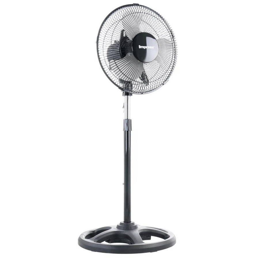 Impress Mighty Mite 10-Inch Oscillating Standing Fan with Metal Blades Image 1