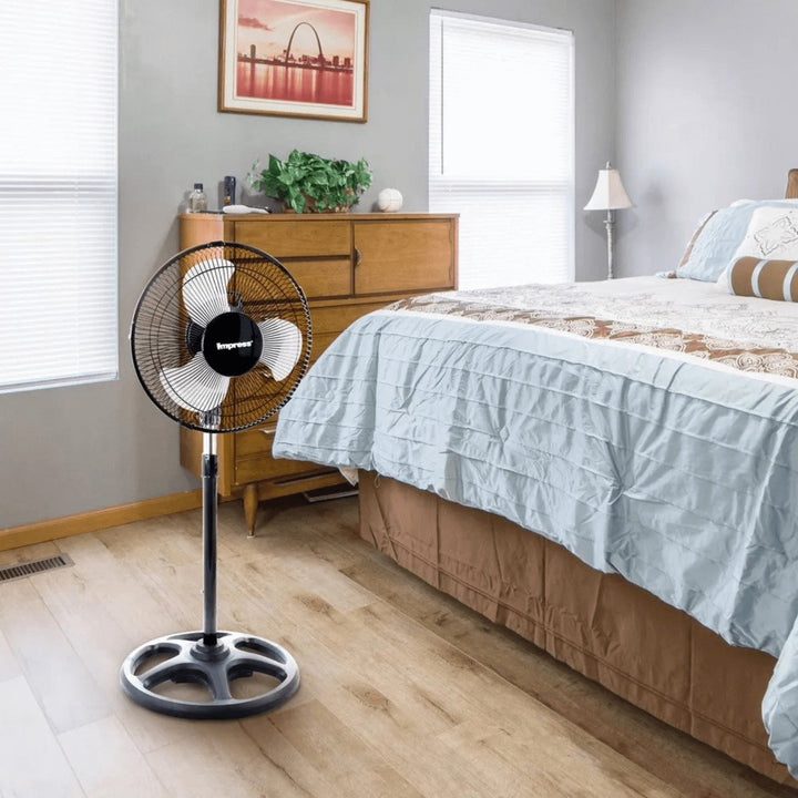 Impress Mighty Mite 10-Inch Oscillating Standing Fan with Metal Blades Image 5