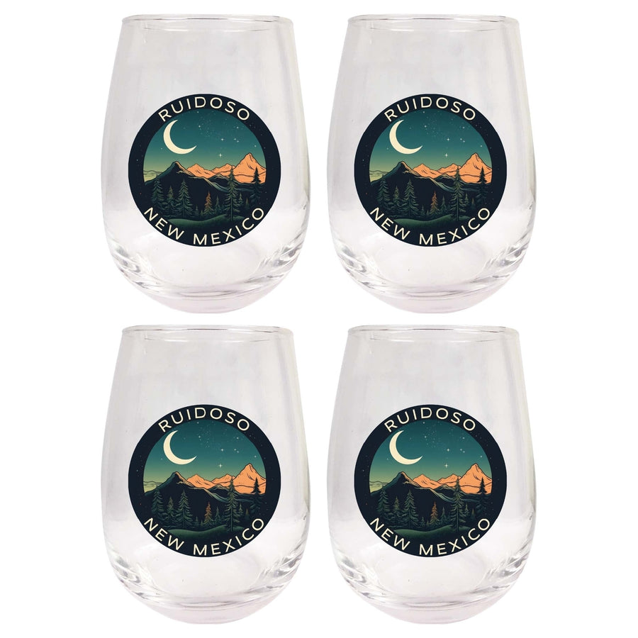 Ruidoso Mexico Design A Souvenir 15 oz Stemless Wine Glass 4-Pack Image 1