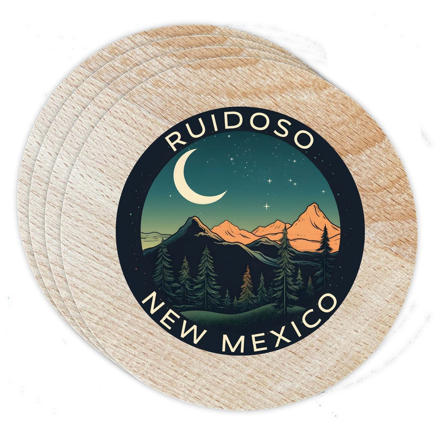 Ruidoso Mexico Design A Souvenir Coaster Wooden 3.5 x 3.5-Inch 4 Pack Image 1