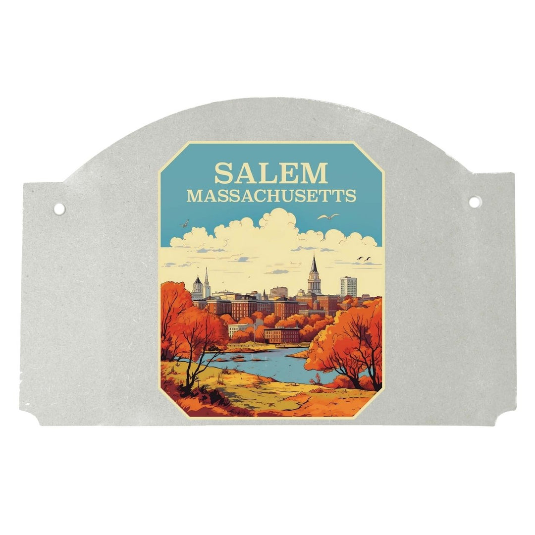 Salem Massachusettes Design A Souvenir Wood sign flat with string Image 1