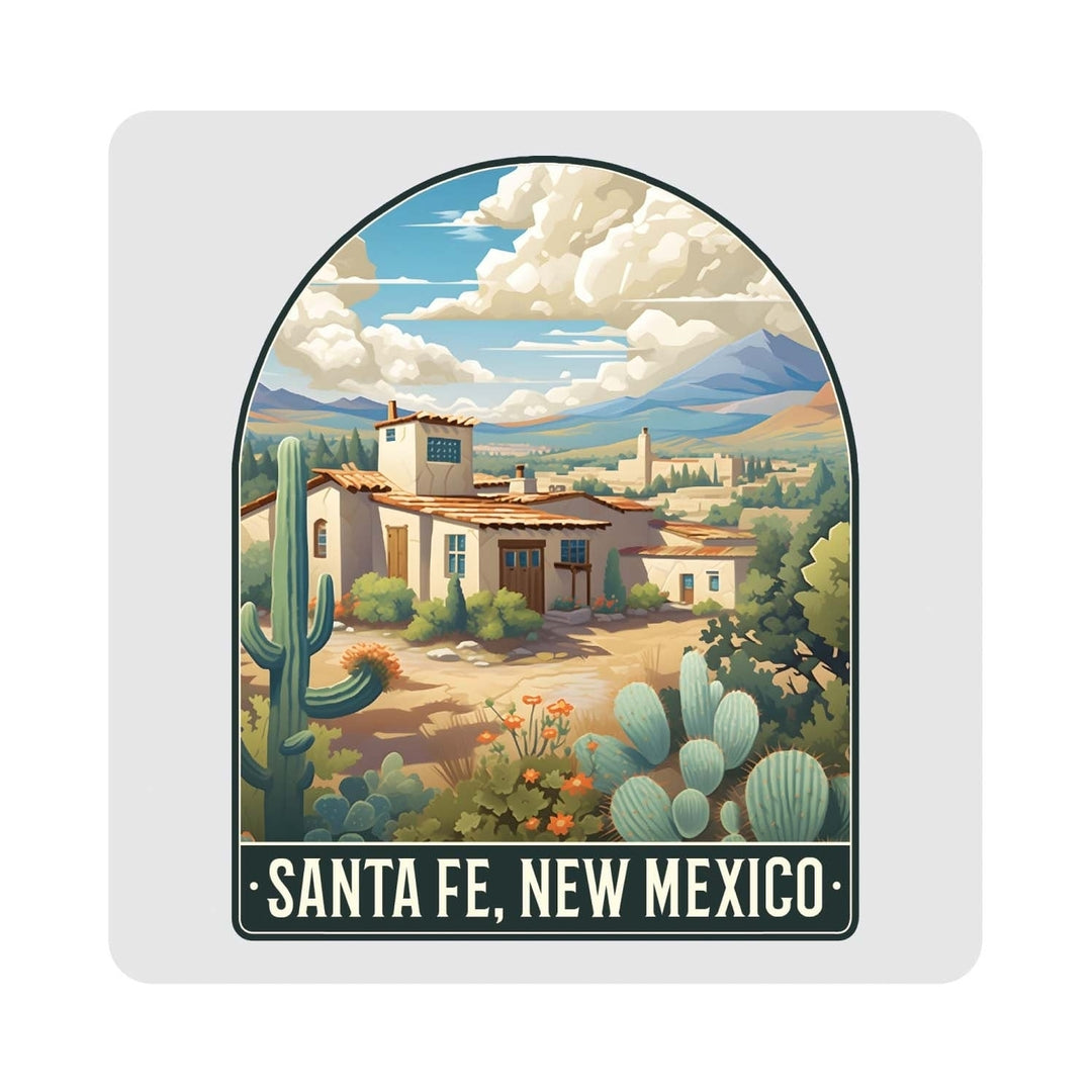 Santa Fe Mexico Design C Souvenir 4x4-Inch Coaster Acrylic 4 Pack Image 1