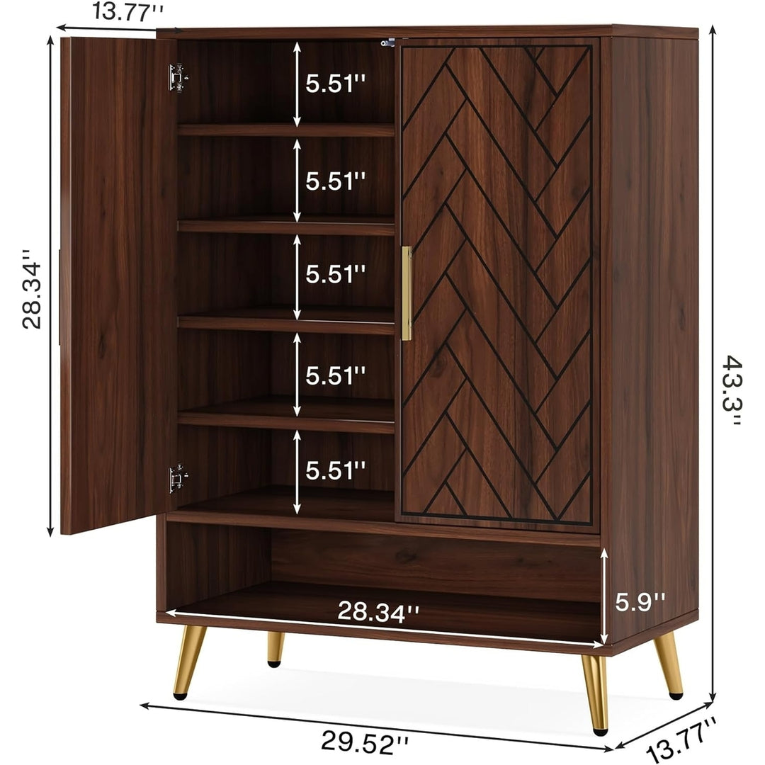 Tribesigns 6-Tier Shoe Cabinet Walnut 24 Pairs Adjustable Storage Living Room Image 6