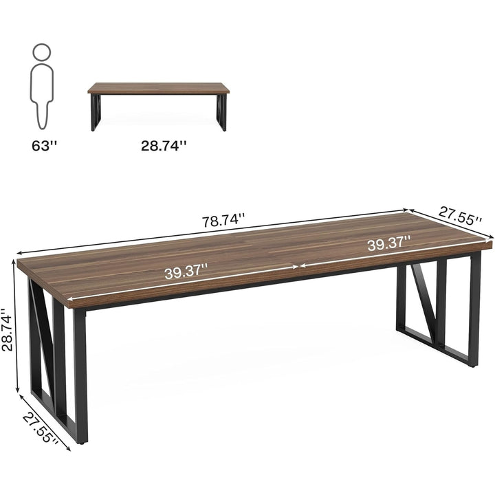 Tribesigns 78.7 Inch Double Computer Desk Large Wood Home Office Furniture Image 5