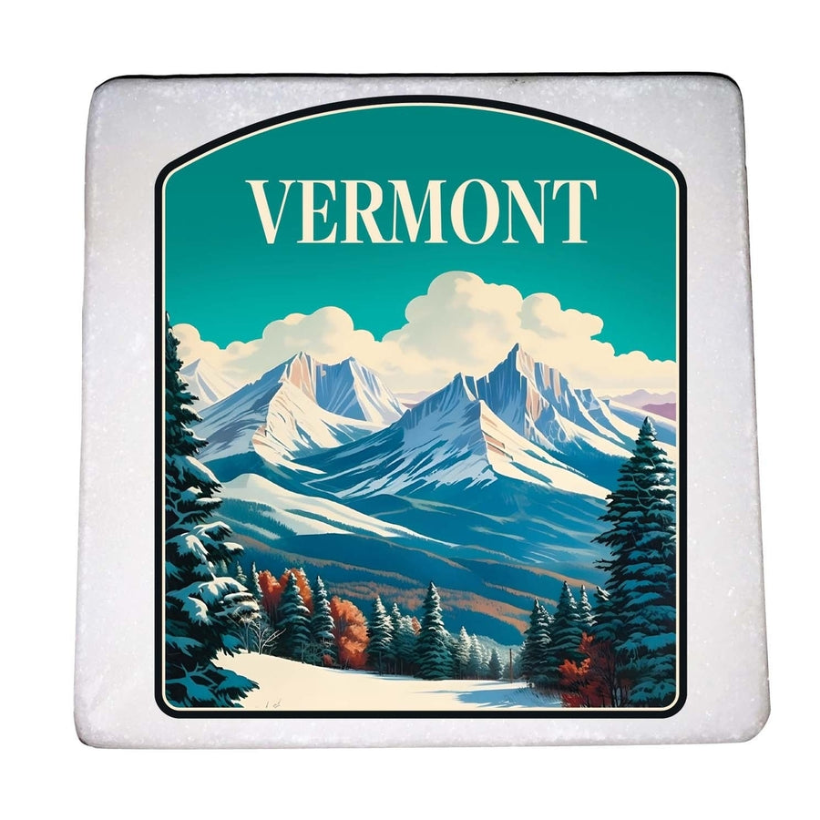 Vermont Design A Souvenir 4x4-Inch Coaster Marble 4 Pack Image 1