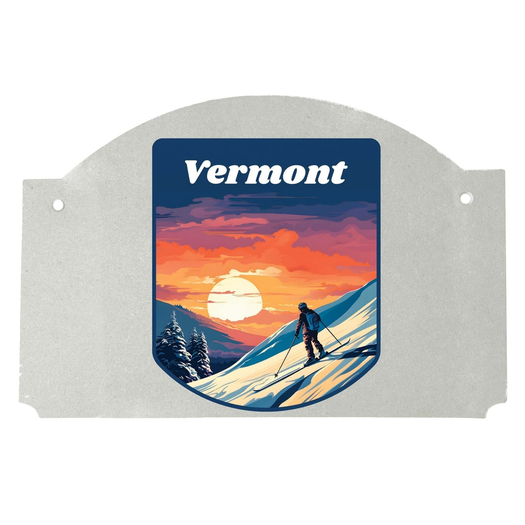 Vermont Design B Souvenir Wood sign flat with string Image 1