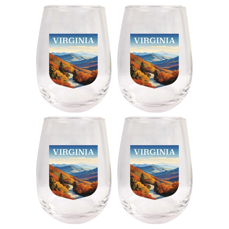 Virginia Design A Souvenir 15 oz Stemless Wine Glass 4-Pack Image 1