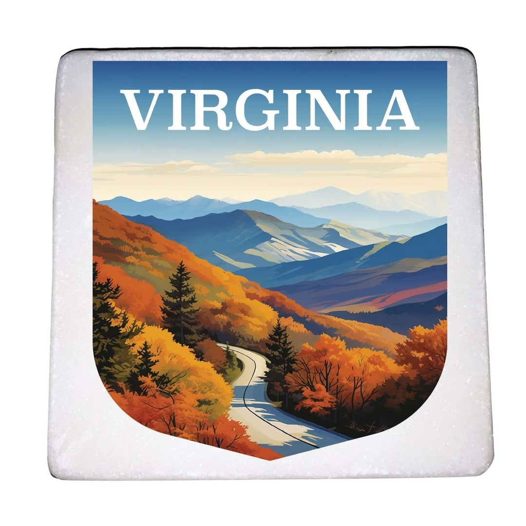 Virginia Design A Souvenir 4x4-Inch Coaster Marble 4 Pack Image 1