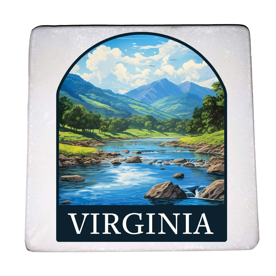 Virginia Design B Souvenir 4x4-Inch Coaster Marble 4 Pack Image 1