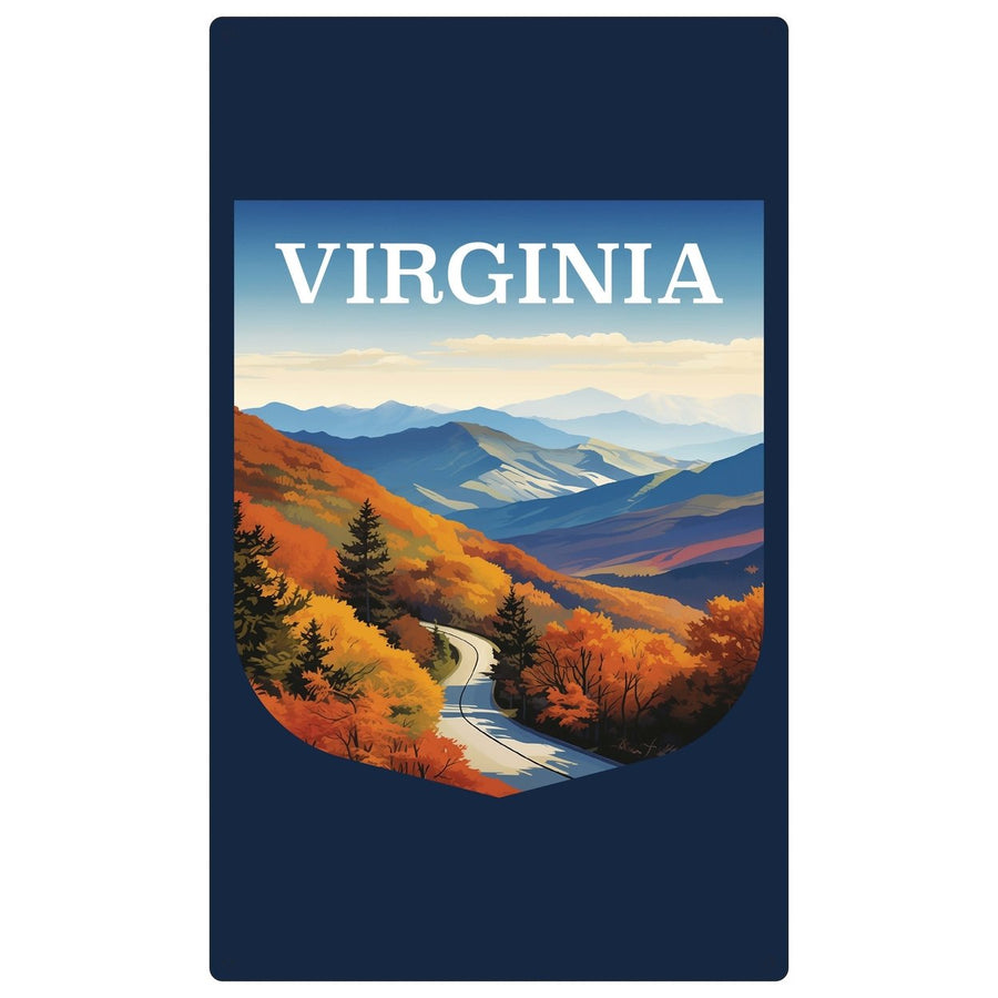 Virginia Design A Souvenir Metal Sign 9 x 15 Image 1