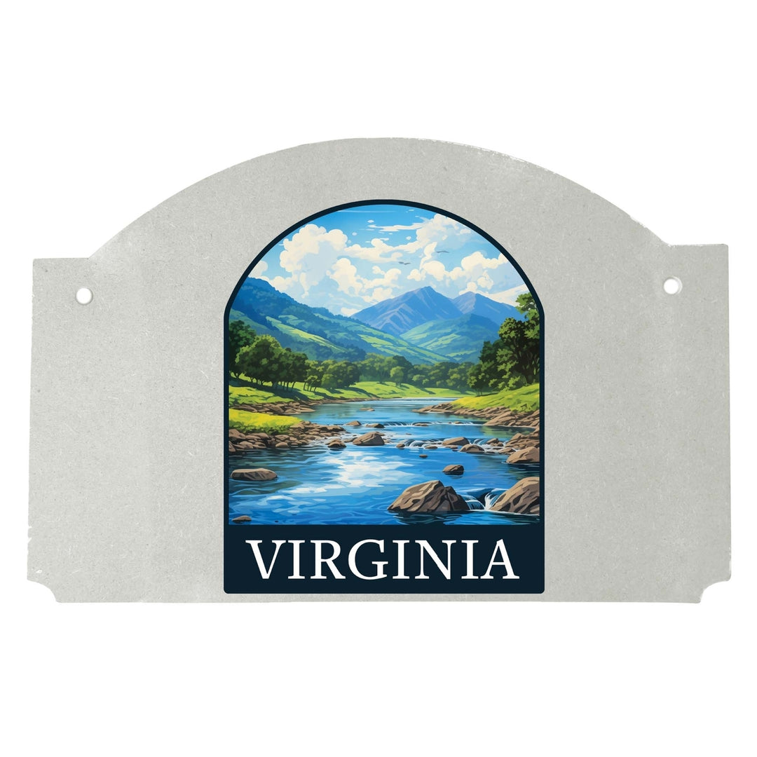 Virginia Design B Souvenir Wood sign flat with string Image 1