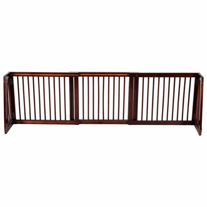 Folding Adjustable 3 Panel Wood Pet Dog Slide Gate Safety Fence Image 3