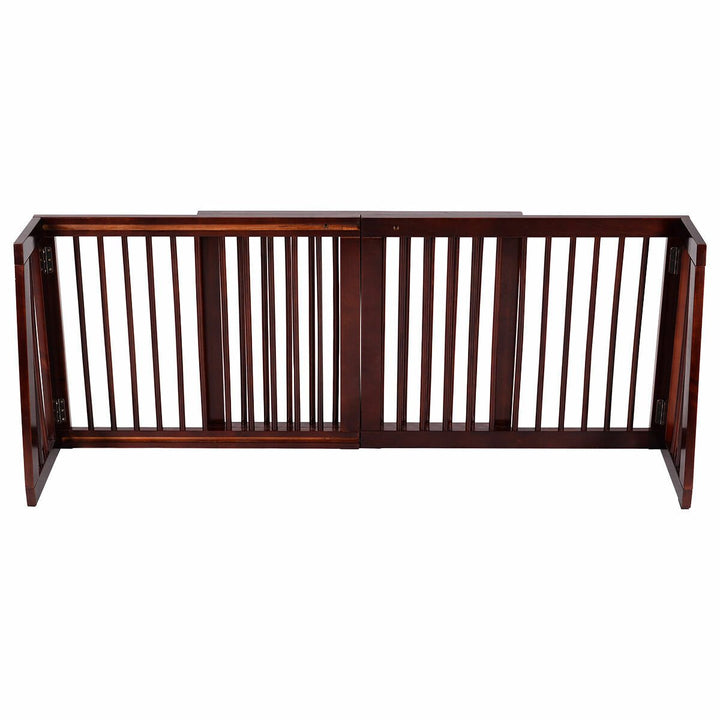 Folding Adjustable 3 Panel Wood Pet Dog Slide Gate Safety Fence Image 4