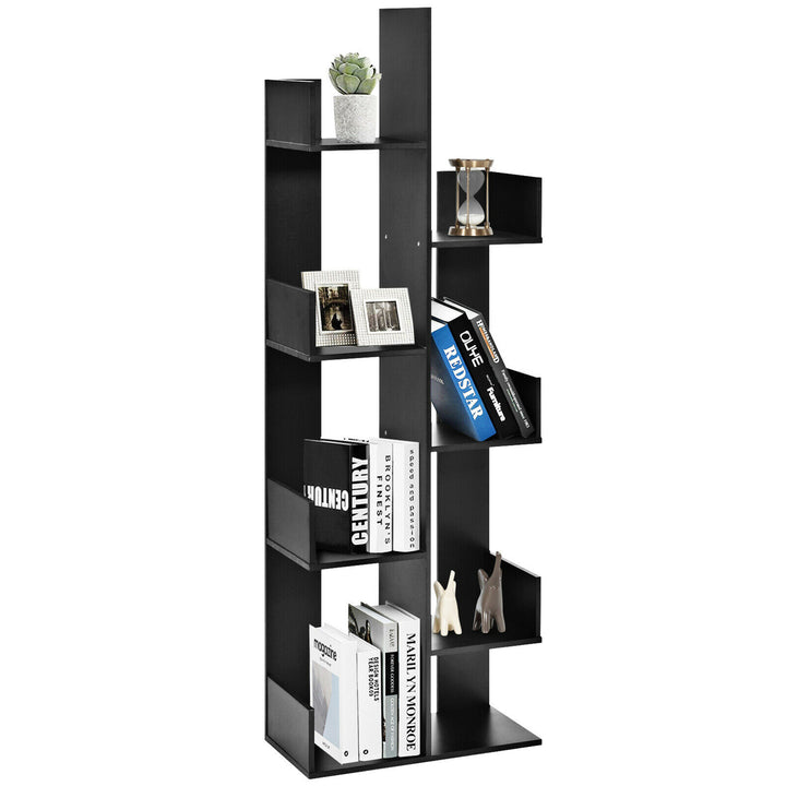 8-Tier Bookshelf Bookcase w/8 Open Compartments Space-Saving Storage Rack Image 5