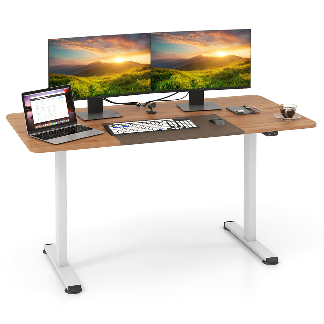 55 Electric Standing Desk Height Adjustable Home Office Table w/ Hook Image 4