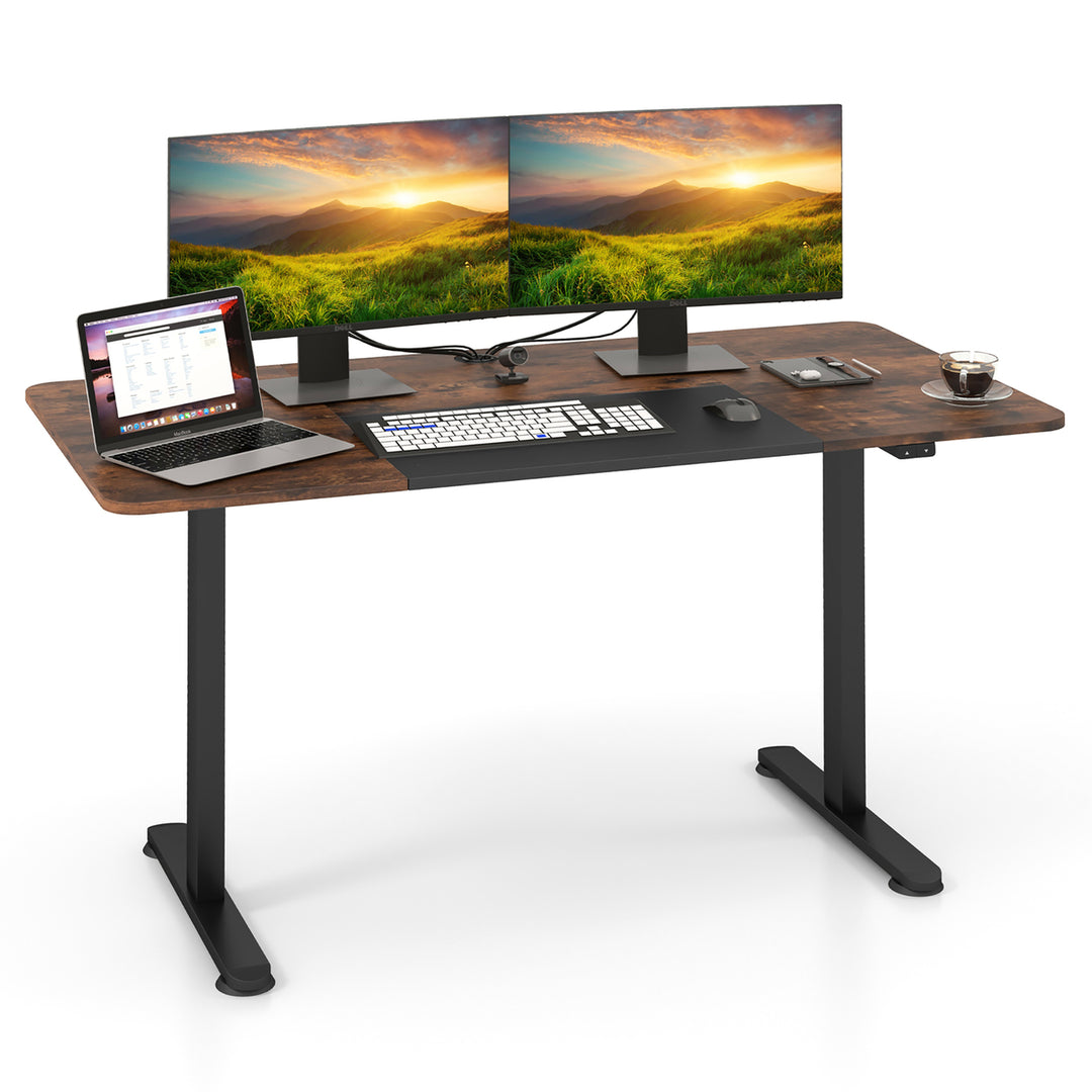 55 Electric Standing Desk Height Adjustable Home Office Table w/ Hook Image 5