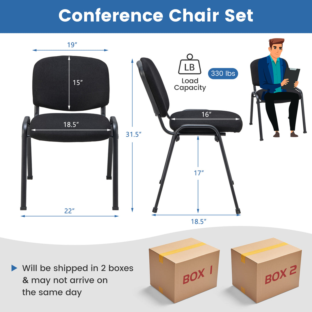 Set of 10 Stackable Mid Back Conference Guest Reception Chair Office Home Image 3