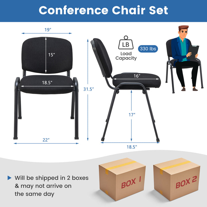 Set of 10 Office Guest Chair Stackable Reception Chair Waiting Conference Room Image 3