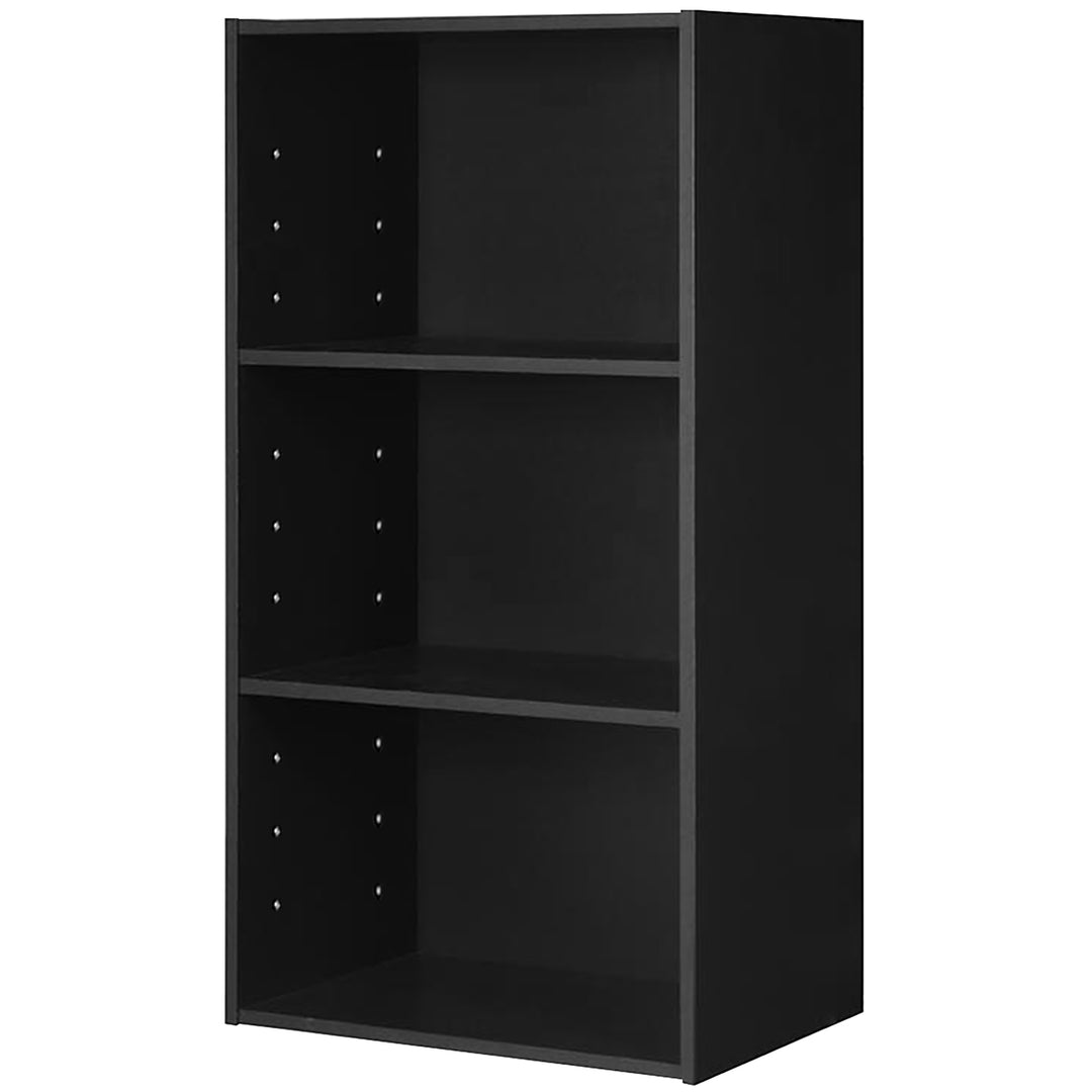 3 Open Shelf Bookcase Modern Multi-functional Storage Display Cabinet Black Image 10