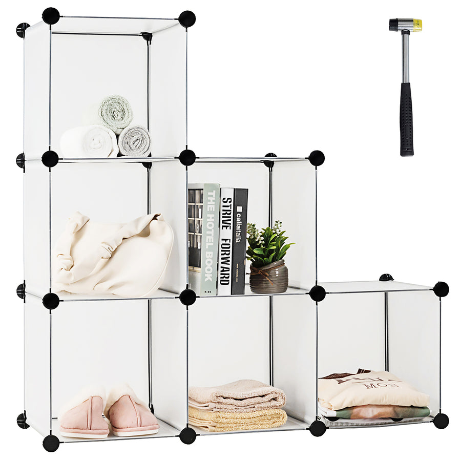 6 Cube Storage Organizer Plastic Organizer Units w/ Steel Frame Image 1