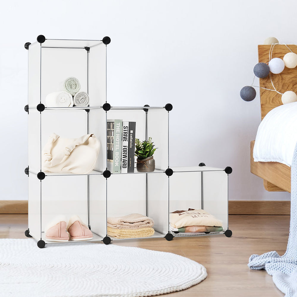 6 Cube Storage Organizer Plastic Organizer Units w/ Steel Frame Image 2