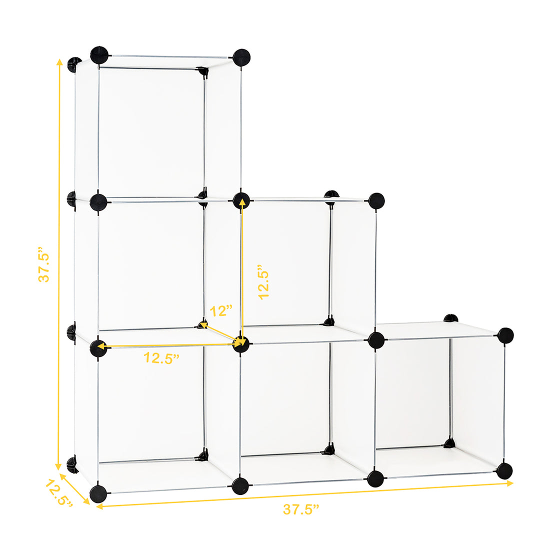 6 Cube Storage Organizer Plastic Organizer Units w/ Steel Frame Image 3