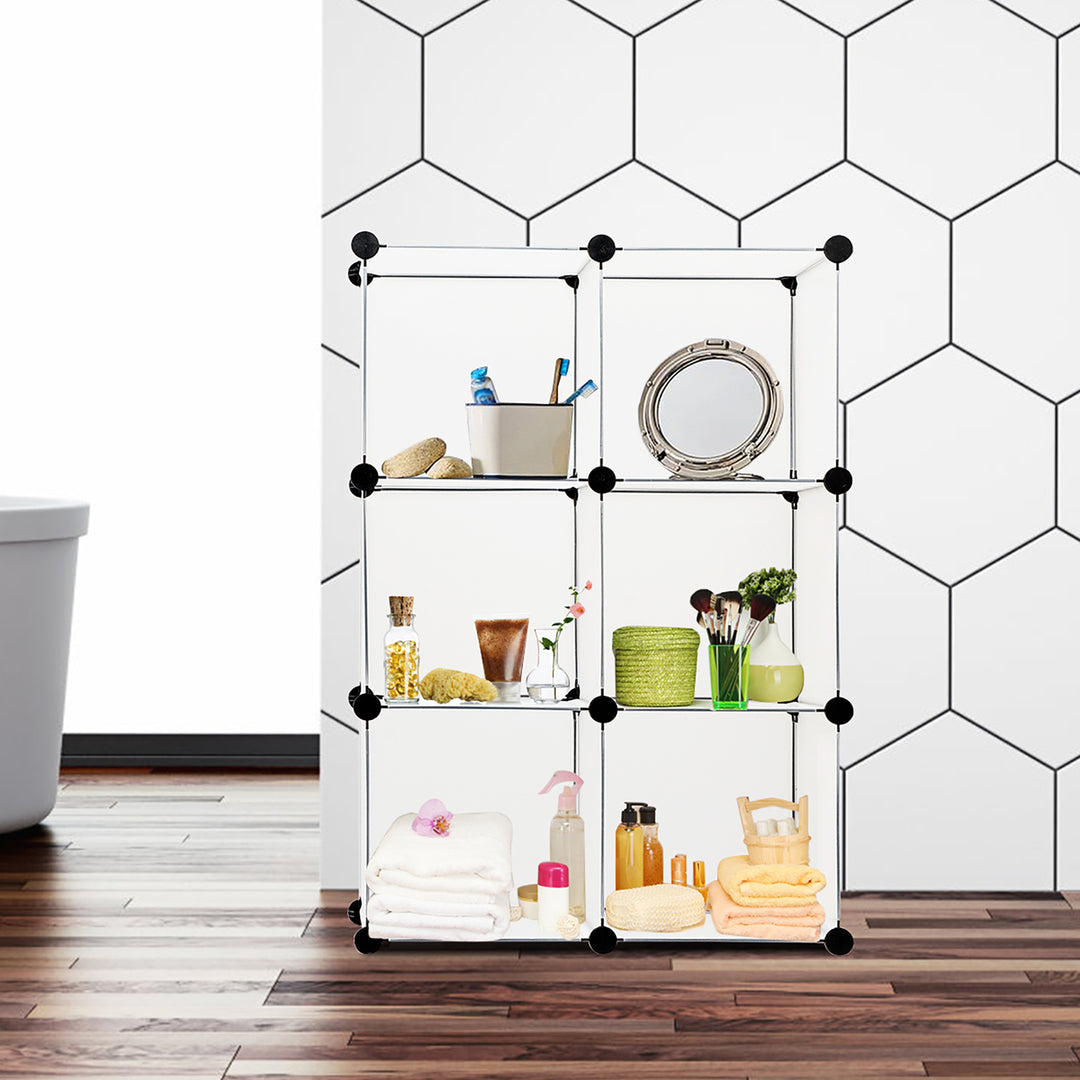 6 Cube Storage Organizer Plastic Organizer Units w/ Steel Frame Image 10