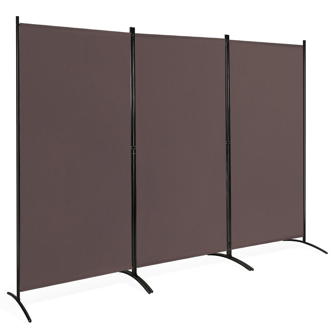 Costway 3-Panel Room Divider Folding Privacy Partition Screen for Office Room White\Black\Brown Image 6