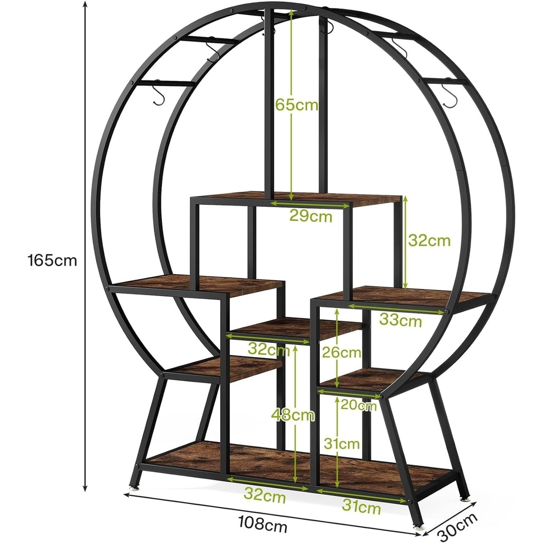 Tribesigns 65" Industrial Bookshelf Etagere 7-Tier Wood Storage Display Stand Image 5