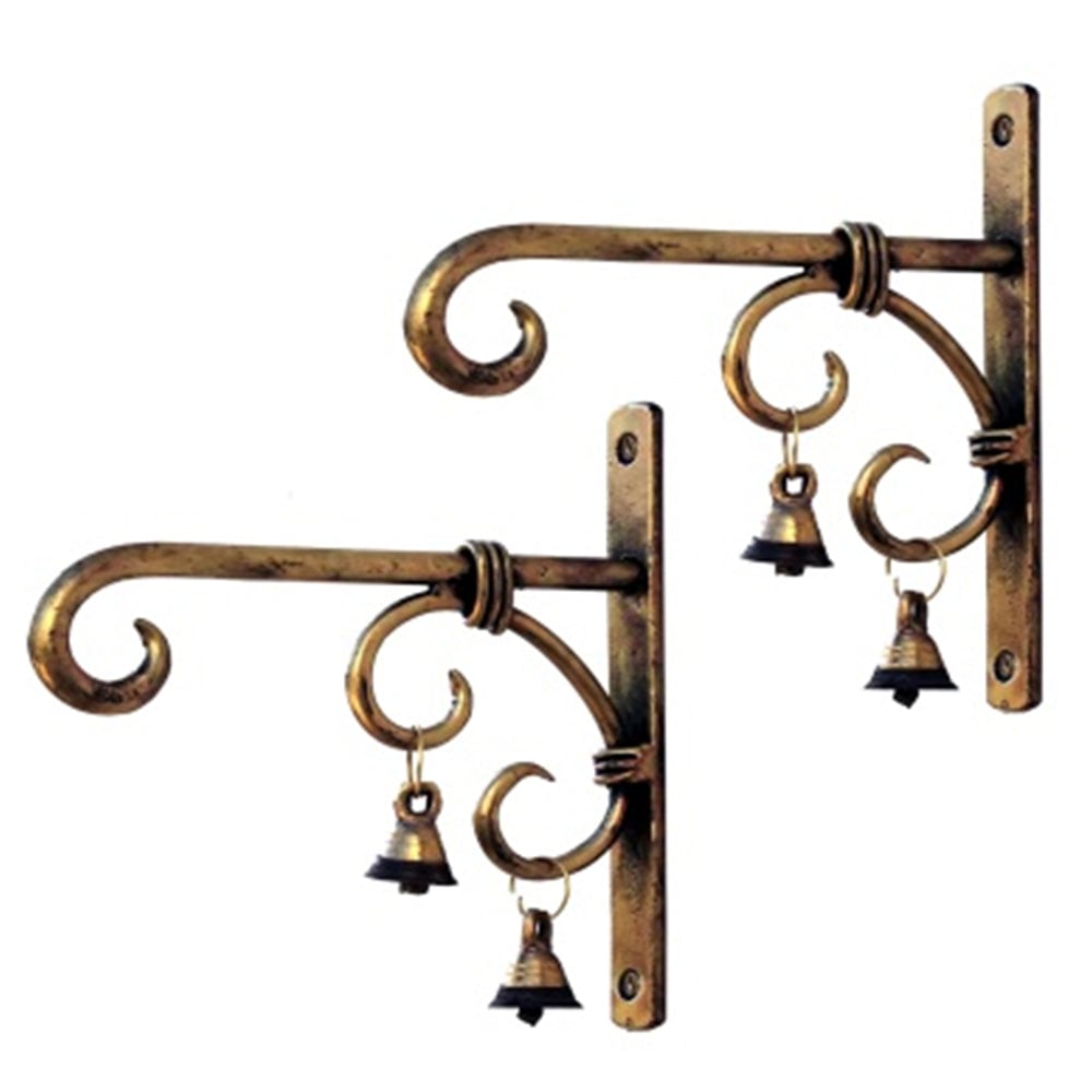 BBH Homes Antique Gold Iron Wall Bracket 8"x8" Eco-Friendly Decorative Holder Image 1