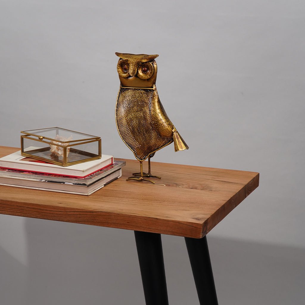 BBH Homes Antique Gold Owl Tea Light Candle Holder Large 13x7 Small 10x5 Eco-Friendly Image 1