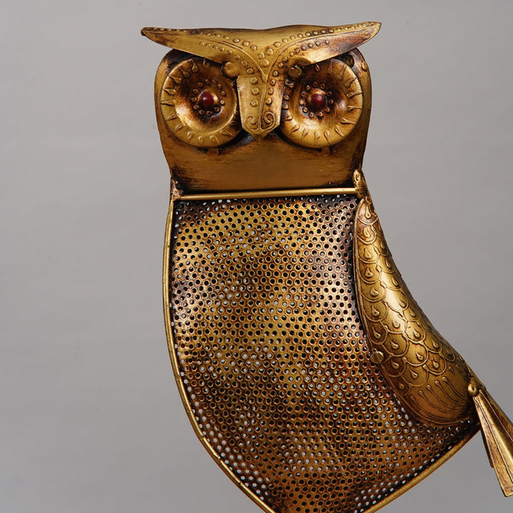 BBH Homes Antique Gold Owl Tea Light Candle Holder Large 13x7 Small 10x5 Eco-Friendly Image 5