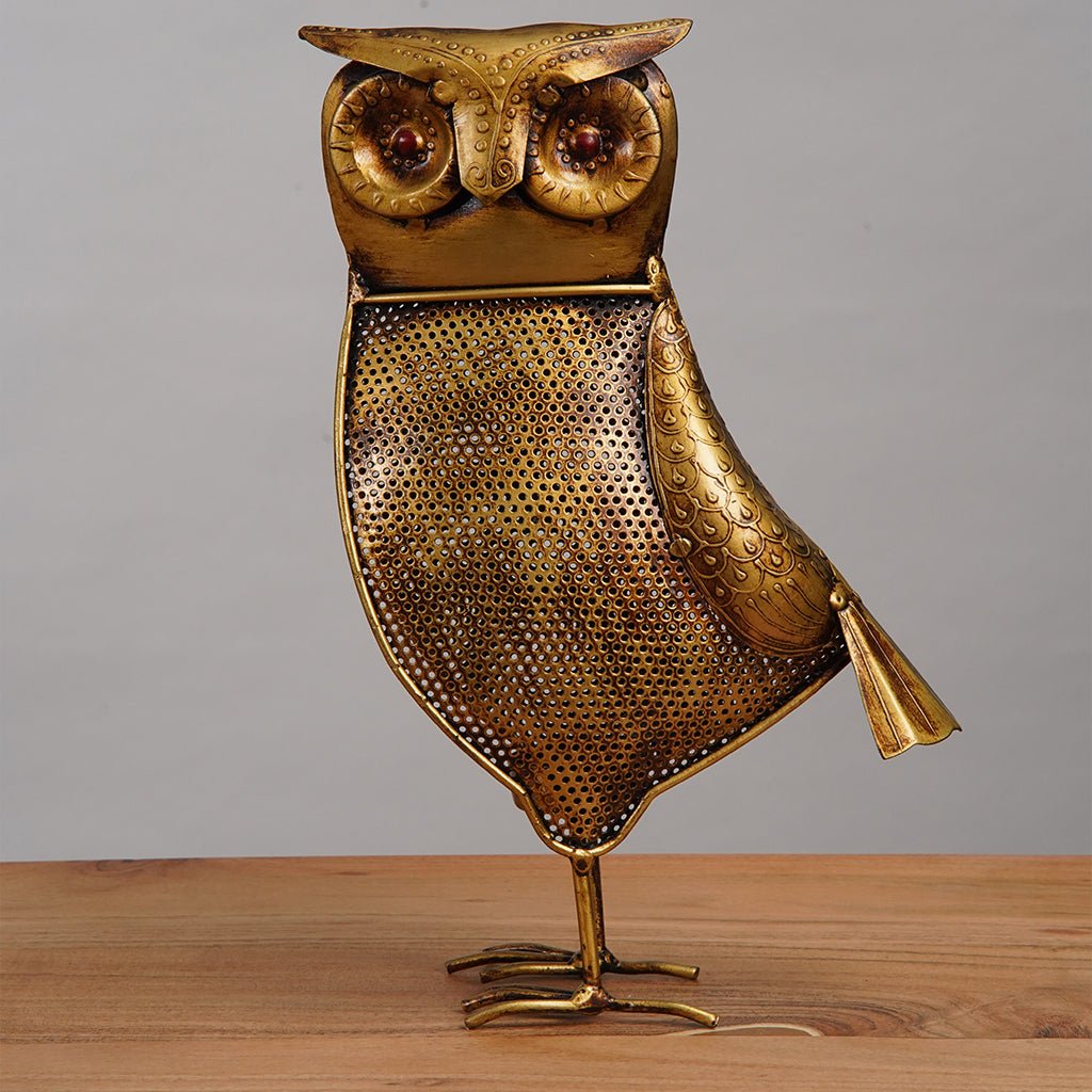 BBH Homes Antique Gold Owl Tea Light Candle Holder Large 13x7 Small 10x5 Eco-Friendly Image 6