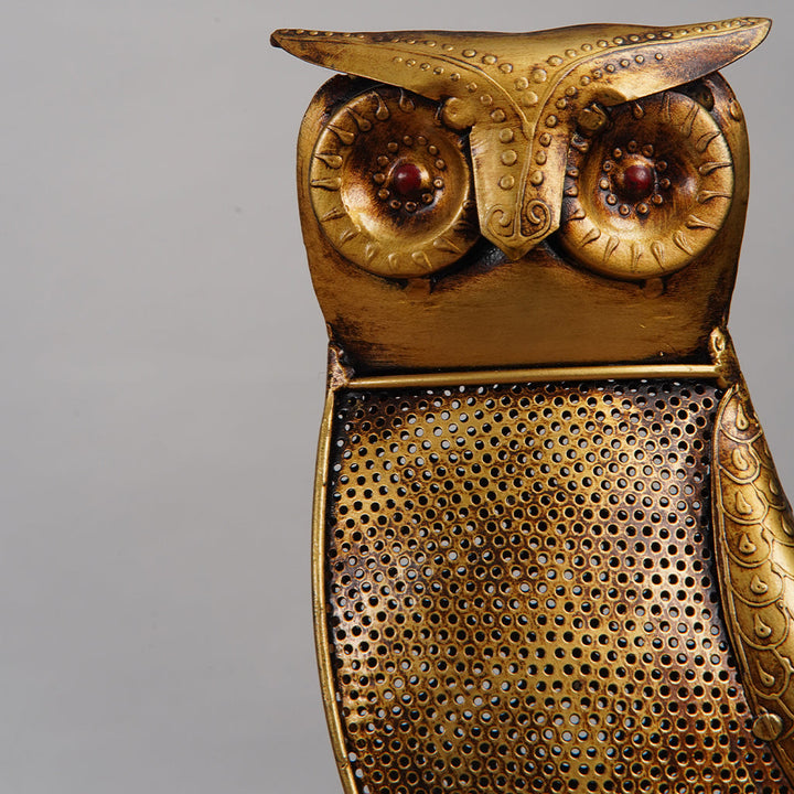 BBH Homes Antique Gold Owl Tea Light Candle Holder Large 13x7 Small 10x5 Eco-Friendly Image 8