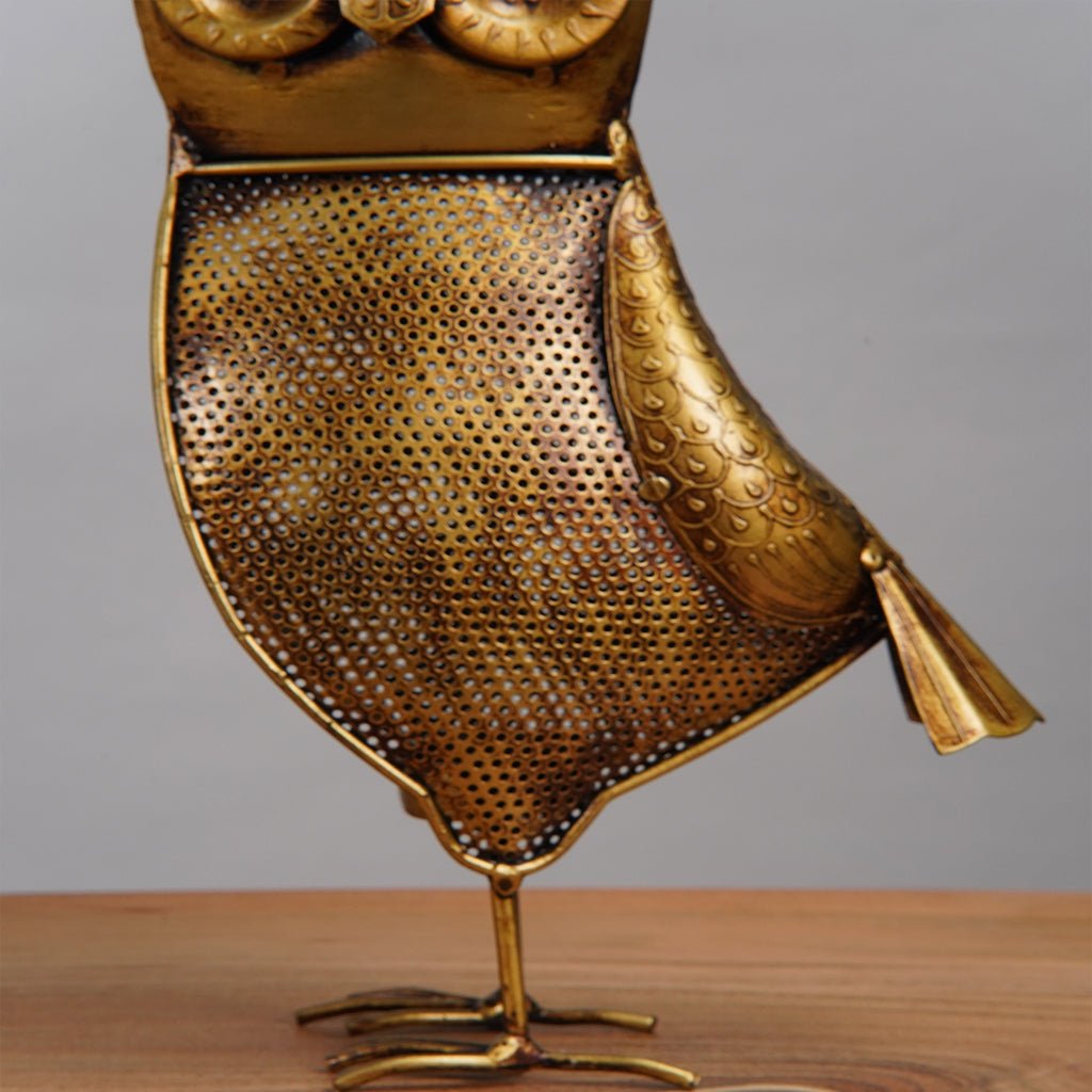 BBH Homes Antique Gold Owl Tea Light Candle Holder Large 13x7 Small 10x5 Eco-Friendly Image 9