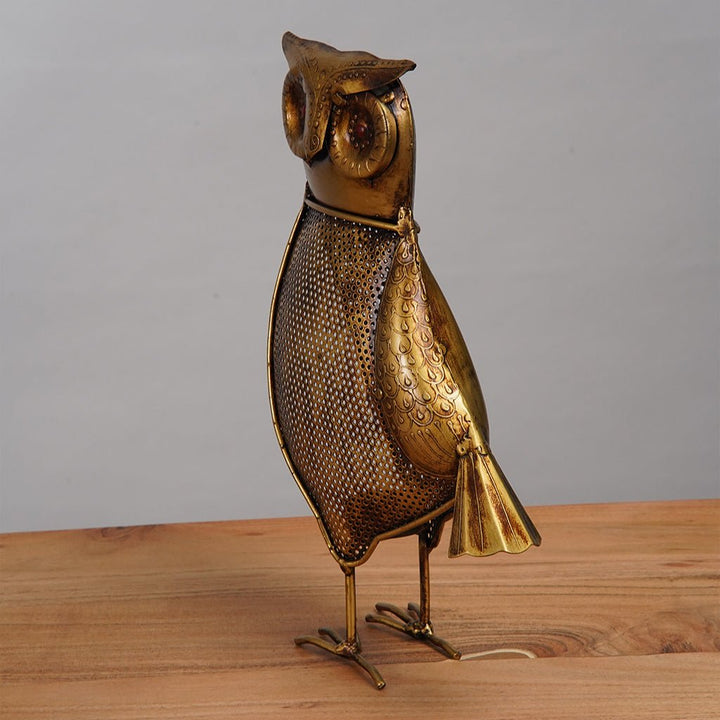 BBH Homes Antique Gold Owl Tea Light Candle Holder Large 13x7 Small 10x5 Eco-Friendly Image 10