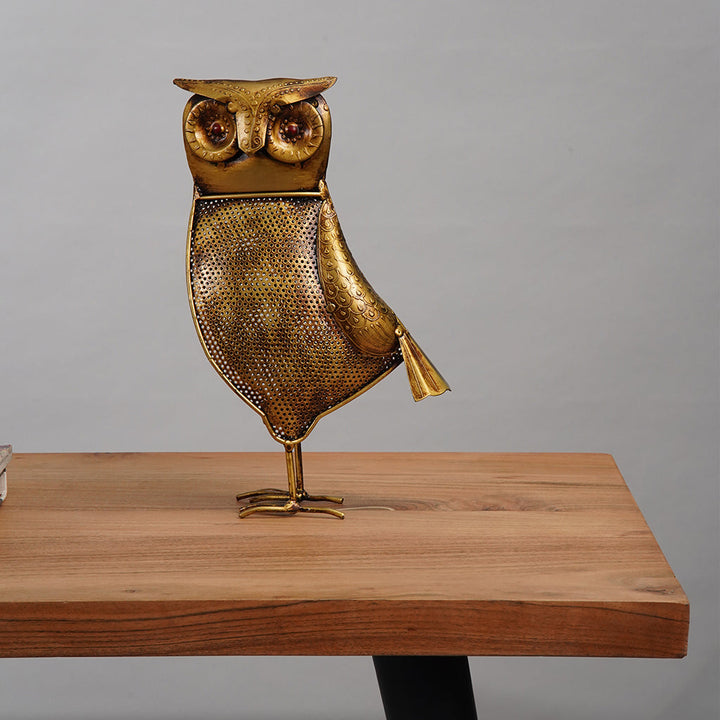 BBH Homes Antique Gold Owl Tea Light Candle Holder Large 13x7 Small 10x5 Eco-Friendly Image 11