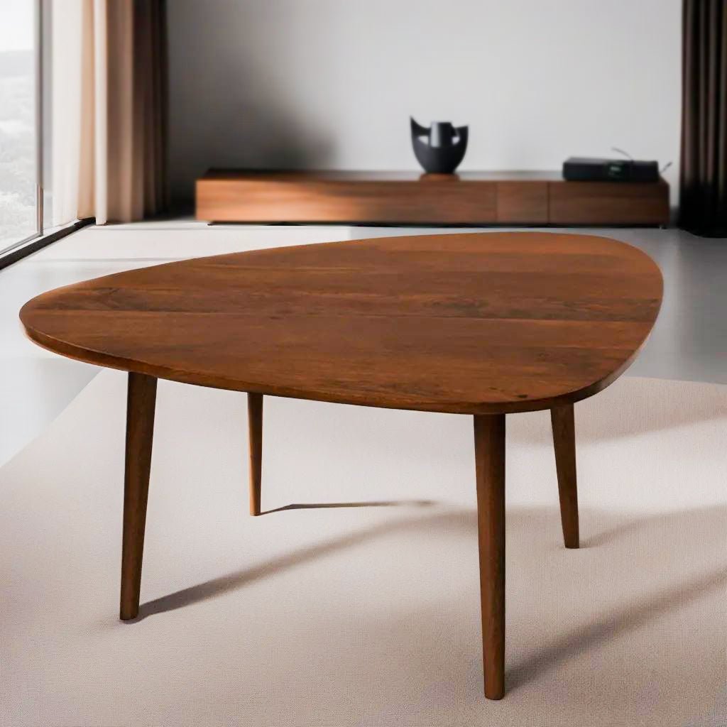 BBH Homes Wood Coffee Table 3 Oval Eco-Friendly Mango Modern Design Natural Finish Image 1