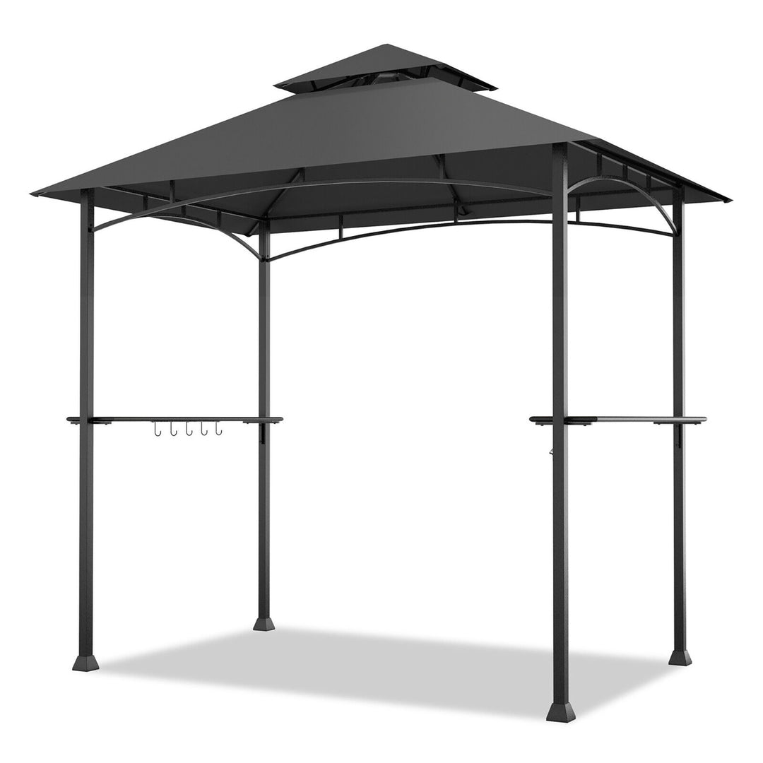 8 x 5 BBQ Grill Gazebo 2-Tier Barbecue Canopy Vented Top Shelves Shelter Image 6