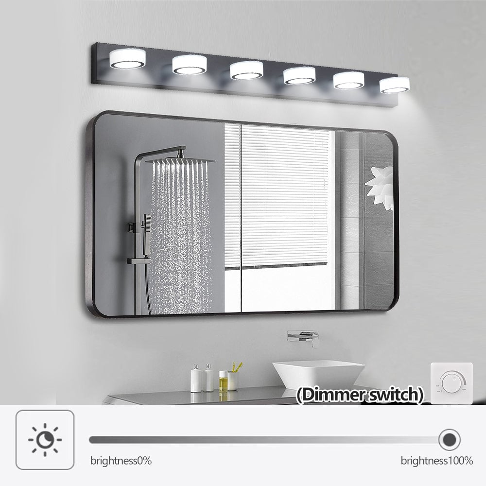 ExBrite LED Black 6-Light Vanity Fixture Modern Bath Wall Lighting 36W Image 4