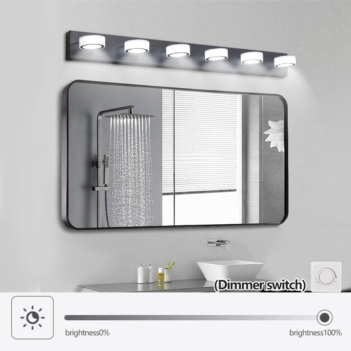 ExBrite LED Black 6-Light Vanity Fixture Modern Bath Wall Lighting 36W Image 4