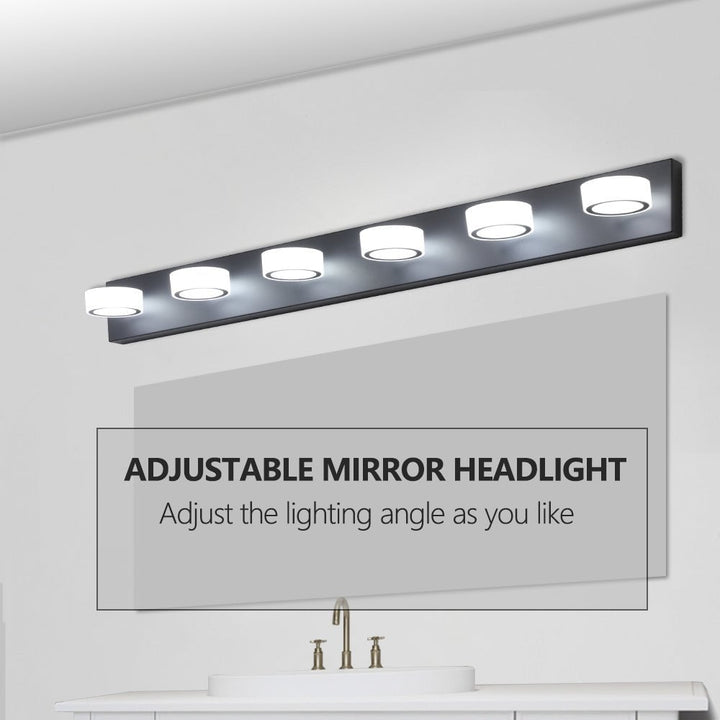 ExBrite LED Black 6-Light Vanity Fixture Modern Bath Wall Lighting 36W Image 5