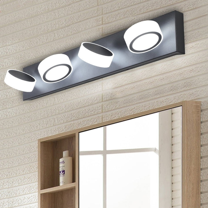 ExBrite LED Modern Black 4-Light Vanity Lights Fixtures Over Mirror Bath Wall Lighting Image 4